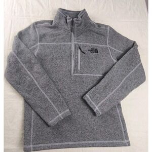 The North Face Quarter Zip Fleece Pullover Gray Mens Medium